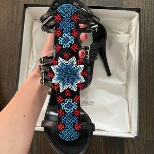 BALMAIN PARIS Genuine Leather, Beautiful Beaded Heels